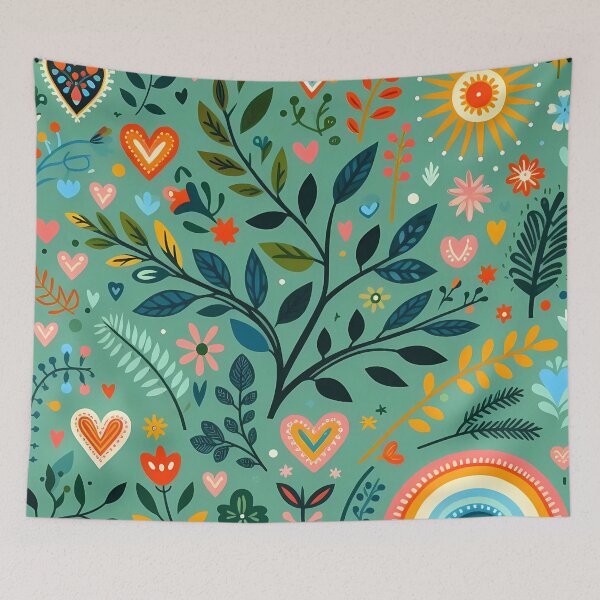 Item preview, Vibrant Jungle Leaves Pattern - Scandinavian Folk Art by heidiannemorris © designed and sold by FOLK ART FUSION by heidiannemorris.