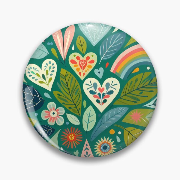 Item preview, Natural Jungle Botanic Pattern - Scandinavian Folk Art by heidiannemorris © designed and sold by FOLK ART FUSION by heidiannemorris.