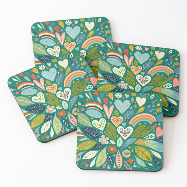 Item preview, Natural Jungle Botanic Pattern - Scandinavian Folk Art by heidiannemorris © designed and sold by FOLK ART FUSION by heidiannemorris.