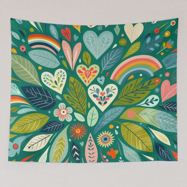 Item preview, Natural Jungle Botanic Pattern - Scandinavian Folk Art by heidiannemorris © designed and sold by FOLK ART FUSION by heidiannemorris.
