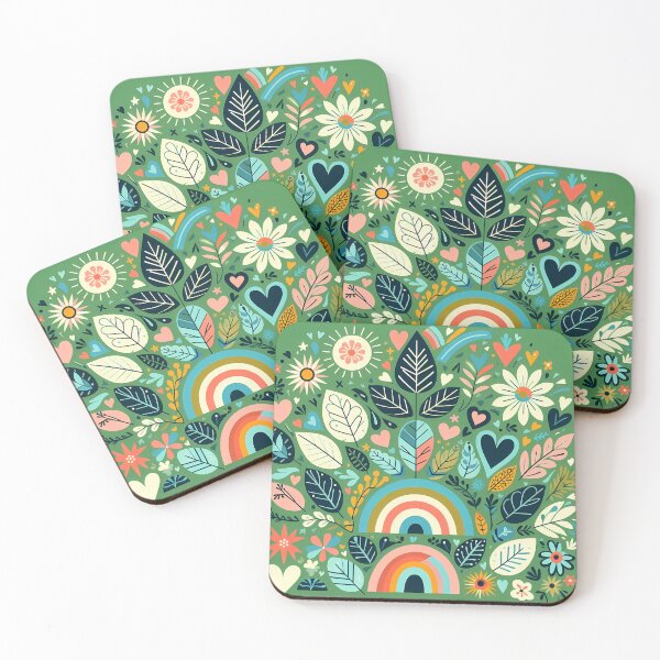 Item preview, Forest Jungle Leaf Pattern - Scandinavian Folk Art by heidiannemorris © designed and sold by FOLK ART FUSION by heidiannemorris.