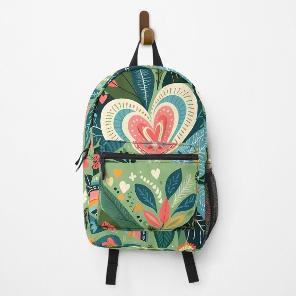 Item preview, Tropical Paradise Hearts Leaf Pattern - Scandinavian Folk Art by heidiannemorris © designed and sold by FOLK ART FUSION by heidiannemorris.