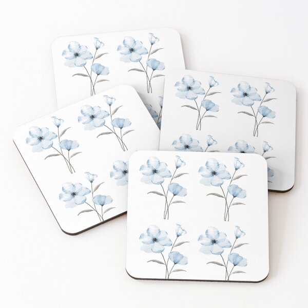 Item preview, Big flowers of blue color pattern designed and sold by DżodżoJoy.