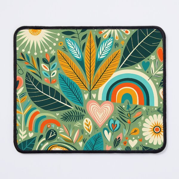 Item preview, Peaceful Jungle Botanic Pattern - Scandinavian Folk Art by heidiannemorris © designed and sold by FOLK ART FUSION by heidiannemorris.