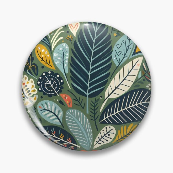 Item preview, Dark Green Intricate Jungle Pattern - Scandinavian Folk Art by heidiannemorris © designed and sold by FOLK ART FUSION by heidiannemorris.