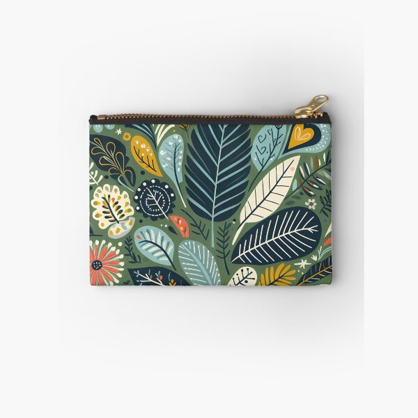 Item preview, Dark Green Intricate Jungle Pattern - Scandinavian Folk Art by heidiannemorris © designed and sold by FOLK ART FUSION by heidiannemorris.