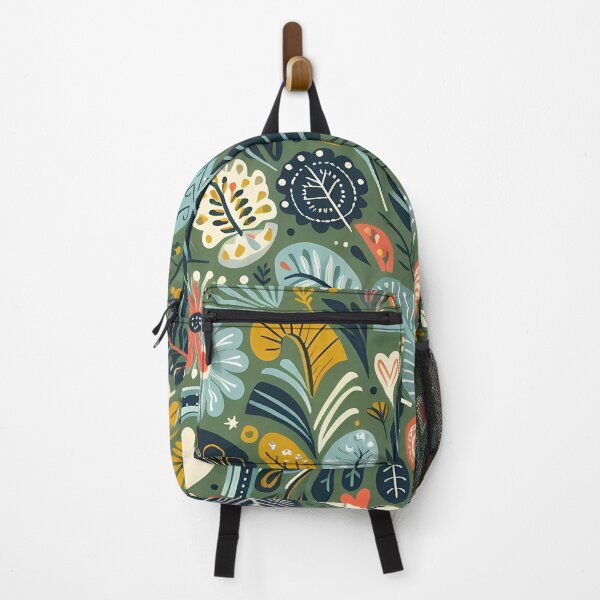 Item preview, Dark Green Intricate Jungle Pattern - Scandinavian Folk Art by heidiannemorris © designed and sold by FOLK ART FUSION by heidiannemorris.