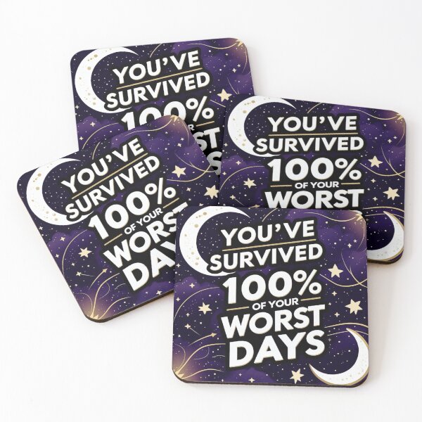 Item preview, You’ve Survived 100% of Your Worst Day designed and sold by Encouraging Tiger.