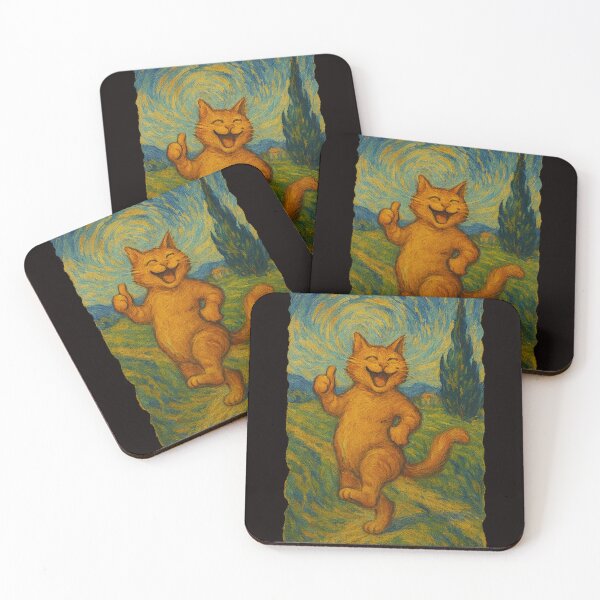 Item preview, Dancing Cat of the Swirly Fields – Van Gogh Remix designed and sold by Tadeusz1.