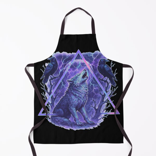 Item preview, Fenrir Lobo Hugin Munin Cuervos Nórdico Vaporwave designed and sold by TomFrontierArt.