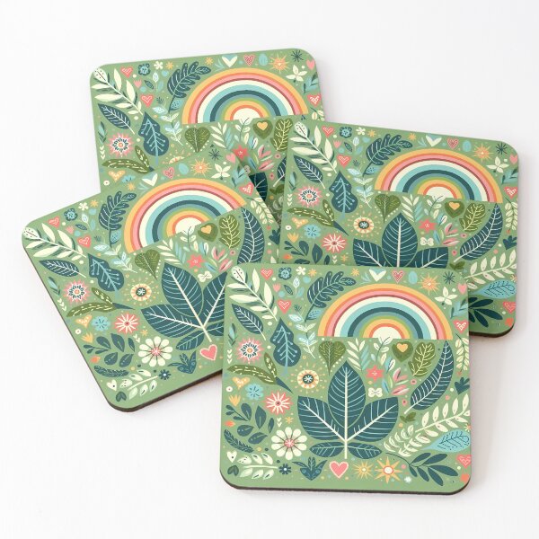 Item preview, Lush Green Jungle Pattern - Scandinavian Folk Art by heidiannemorris © designed and sold by FOLK ART FUSION by heidiannemorris.