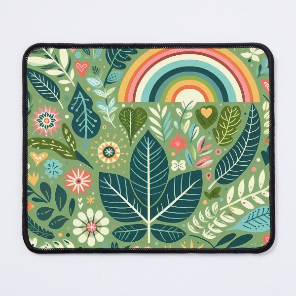 Item preview, Lush Green Jungle Pattern - Scandinavian Folk Art by heidiannemorris © designed and sold by FOLK ART FUSION by heidiannemorris.