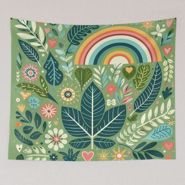Item preview, Lush Green Jungle Pattern - Scandinavian Folk Art by heidiannemorris © designed and sold by FOLK ART FUSION by heidiannemorris.