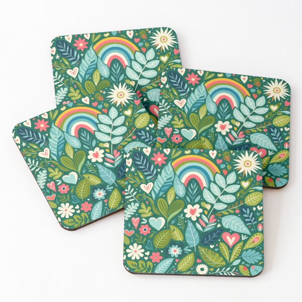 Item preview, Peaceful Jungle Plant Pattern - Scandinavian Folk Art by heidiannemorris © designed and sold by FOLK ART FUSION by heidiannemorris.