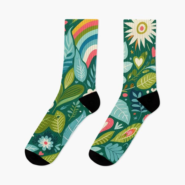 Item preview, Peaceful Jungle Plant Pattern - Scandinavian Folk Art by heidiannemorris © designed and sold by FOLK ART FUSION by heidiannemorris.
