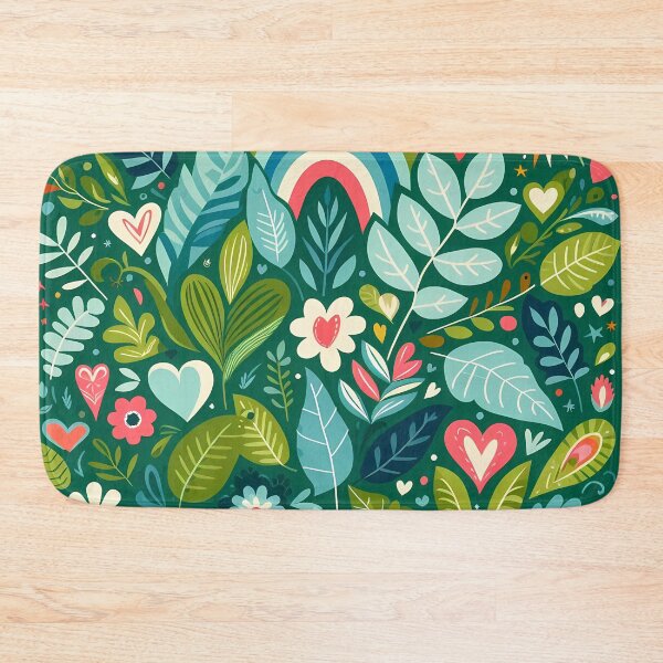 Item preview, Peaceful Jungle Plant Pattern - Scandinavian Folk Art by heidiannemorris © designed and sold by FOLK ART FUSION by heidiannemorris.