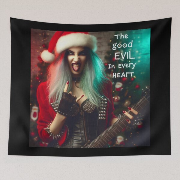Item preview, Rock Lady Rebel Christmas Guitar designed and sold by Voodoo Store Paranormal Collections.