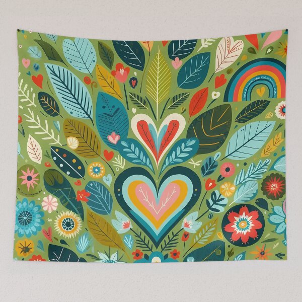 Item preview, Tropical Jungle Plant Life - Scandinavian Folk Art by heidiannemorris © designed and sold by FOLK ART FUSION by heidiannemorris.
