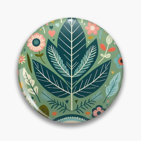 Item preview, Peaceful Tropical Jungle Leaves - Scandinavian Folk Art by heidiannemorris © designed and sold by FOLK ART FUSION by heidiannemorris.