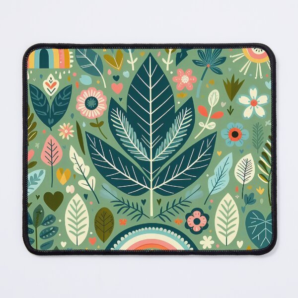 Item preview, Peaceful Tropical Jungle Leaves - Scandinavian Folk Art by heidiannemorris © designed and sold by FOLK ART FUSION by heidiannemorris.