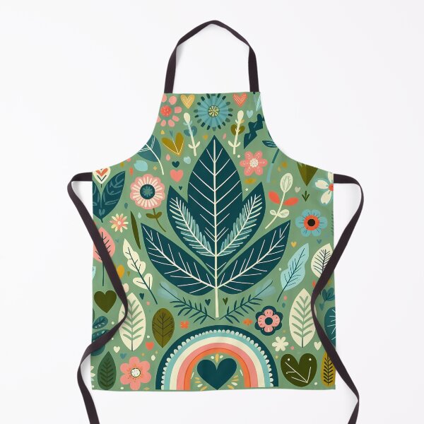 Item preview, Peaceful Tropical Jungle Leaves - Scandinavian Folk Art by heidiannemorris © designed and sold by FOLK ART FUSION by heidiannemorris.