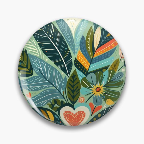 Item preview, Tropical Harmony Botanic Pattern - Scandinavian Folk Art by heidiannemorris © designed and sold by FOLK ART FUSION by heidiannemorris.