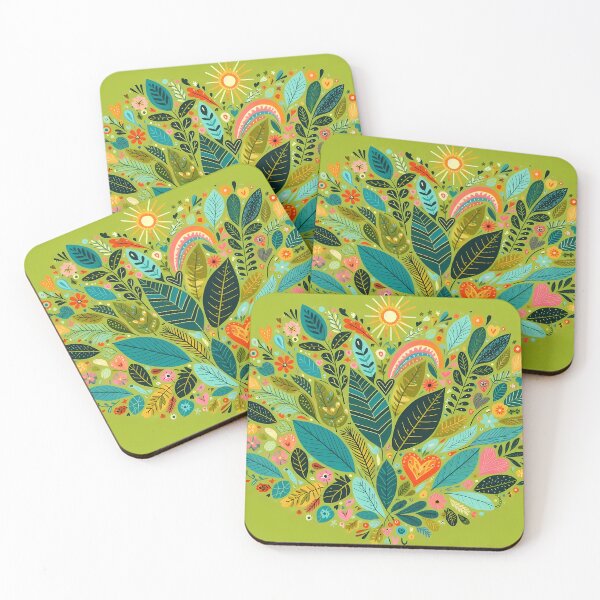 Item preview, Nature's Jungle Pattern - Scandinavian Folk Art by heidiannemorris © designed and sold by FOLK ART FUSION by heidiannemorris.