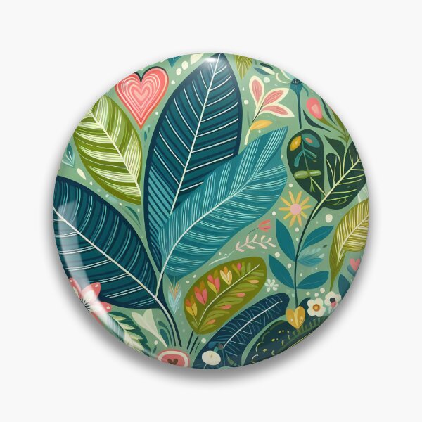 Item preview, Natural Forest Jungle Pattern - Scandinavian Folk Art by heidiannemorris © designed and sold by FOLK ART FUSION by heidiannemorris.