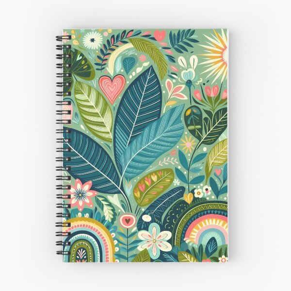 Item preview, Natural Forest Jungle Pattern - Scandinavian Folk Art by heidiannemorris © designed and sold by FOLK ART FUSION by heidiannemorris.
