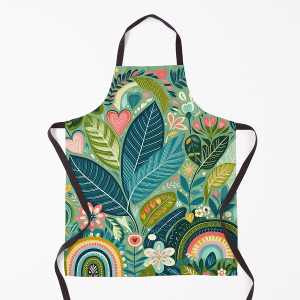 Item preview, Natural Forest Jungle Pattern - Scandinavian Folk Art by heidiannemorris © designed and sold by FOLK ART FUSION by heidiannemorris.