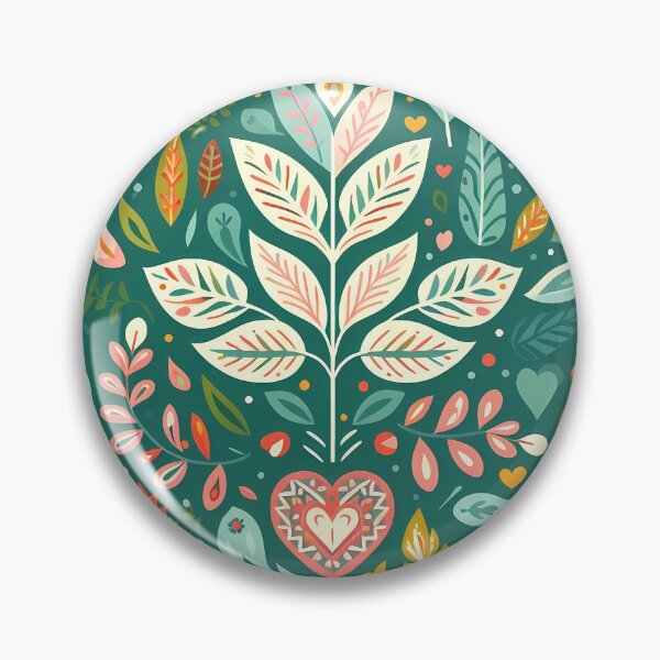 Item preview, Vibrant Tropical Botanic Pattern - Scandinavian Folk Art by heidiannemorris © designed and sold by FOLK ART FUSION by heidiannemorris.