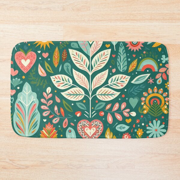 Item preview, Vibrant Tropical Botanic Pattern - Scandinavian Folk Art by heidiannemorris © designed and sold by FOLK ART FUSION by heidiannemorris.