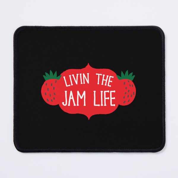Item preview, Livin' the jam life! With red label and strawberries designed and sold by jazzydevil.