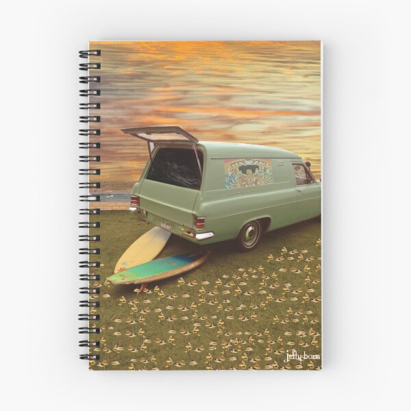 Item preview, PANEL VAN with surfboards and mushrooms designed and sold by jetty born.