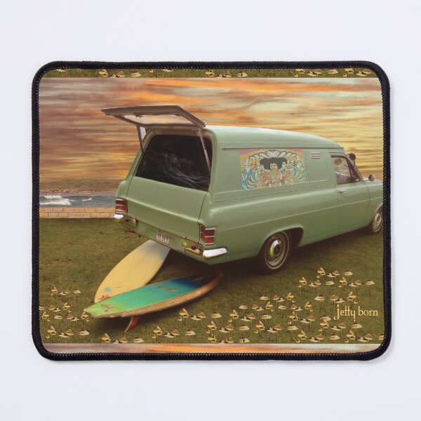 Item preview, PANEL VAN with surfboards and mushrooms designed and sold by jetty born.