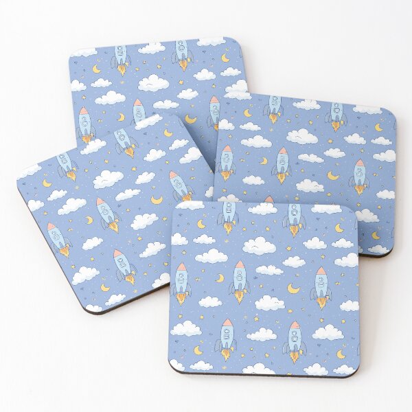 Item preview, Whimsical Space Rocket Pattern designed and sold by bapupa.