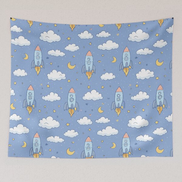 Item preview, Whimsical Space Rocket Pattern designed and sold by bapupa.