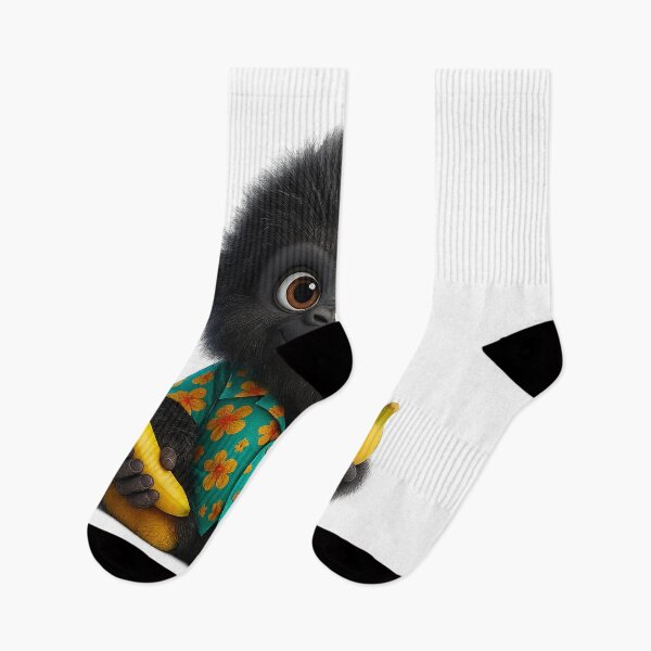 Item preview, Cute Gorilla in Hawaiian Shirt Holding Bananas – Funny Tropical Animal Art designed and sold by NeonCore.