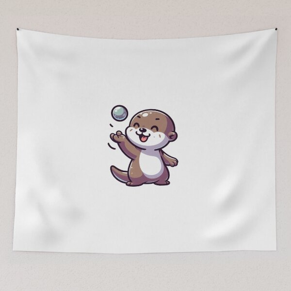 Item preview, Cheeky Cartoon Otter – Pebble Tricks & River Charm designed and sold by Confuzz1ed.