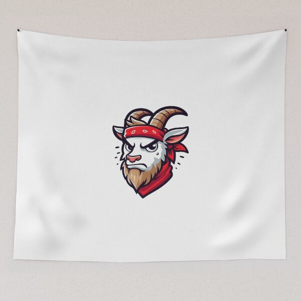 Item preview, Grumpy Cartoon Goat – Mountain Sass with Bandana Flair designed and sold by Confuzz1ed.