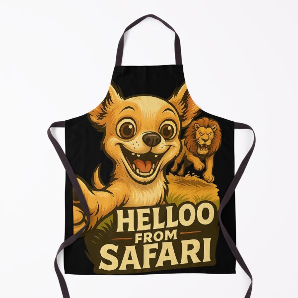Item preview, Hello from Safari – Funny Chihuahua Chase designed and sold by KnockoutCustomPrint.
