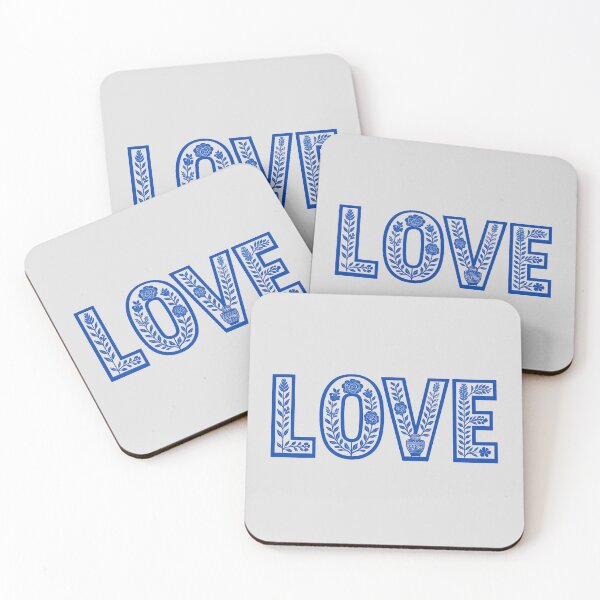 Item preview, Royal Blue Floral "LOVE" Design designed and sold by PrintandJoy.