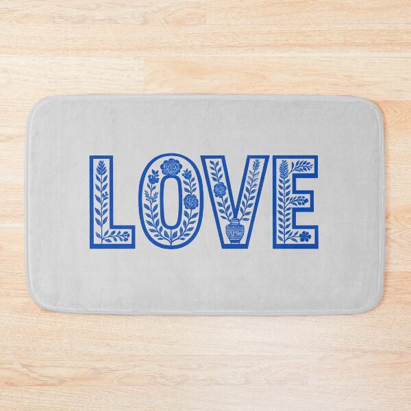 Item preview, Royal Blue Floral "LOVE" Design designed and sold by PrintandJoy.