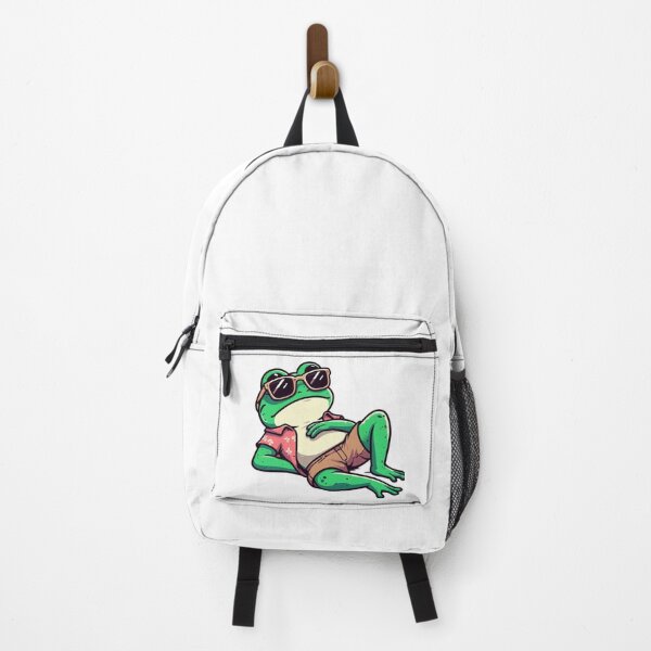 Item preview, Chill Cartoon Frog – Lounging with Leafy Coolness designed and sold by Confuzz1ed.