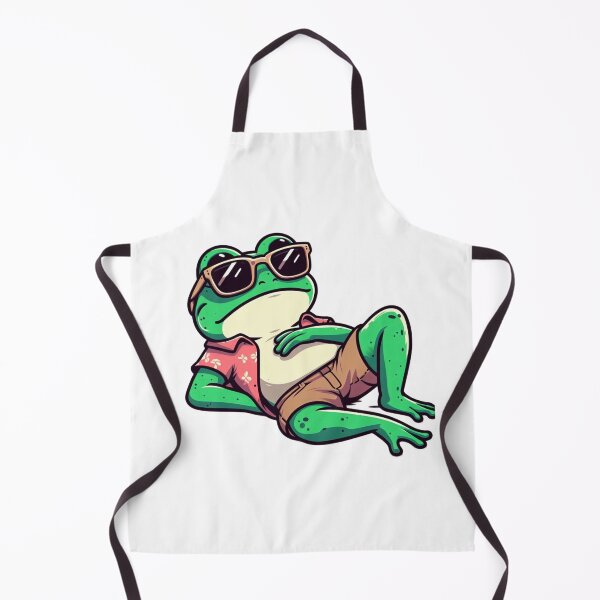 Item preview, Chill Cartoon Frog – Lounging with Leafy Coolness designed and sold by Confuzz1ed.