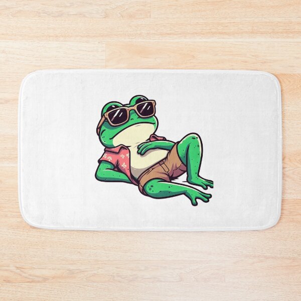 Item preview, Chill Cartoon Frog – Lounging with Leafy Coolness designed and sold by Confuzz1ed.