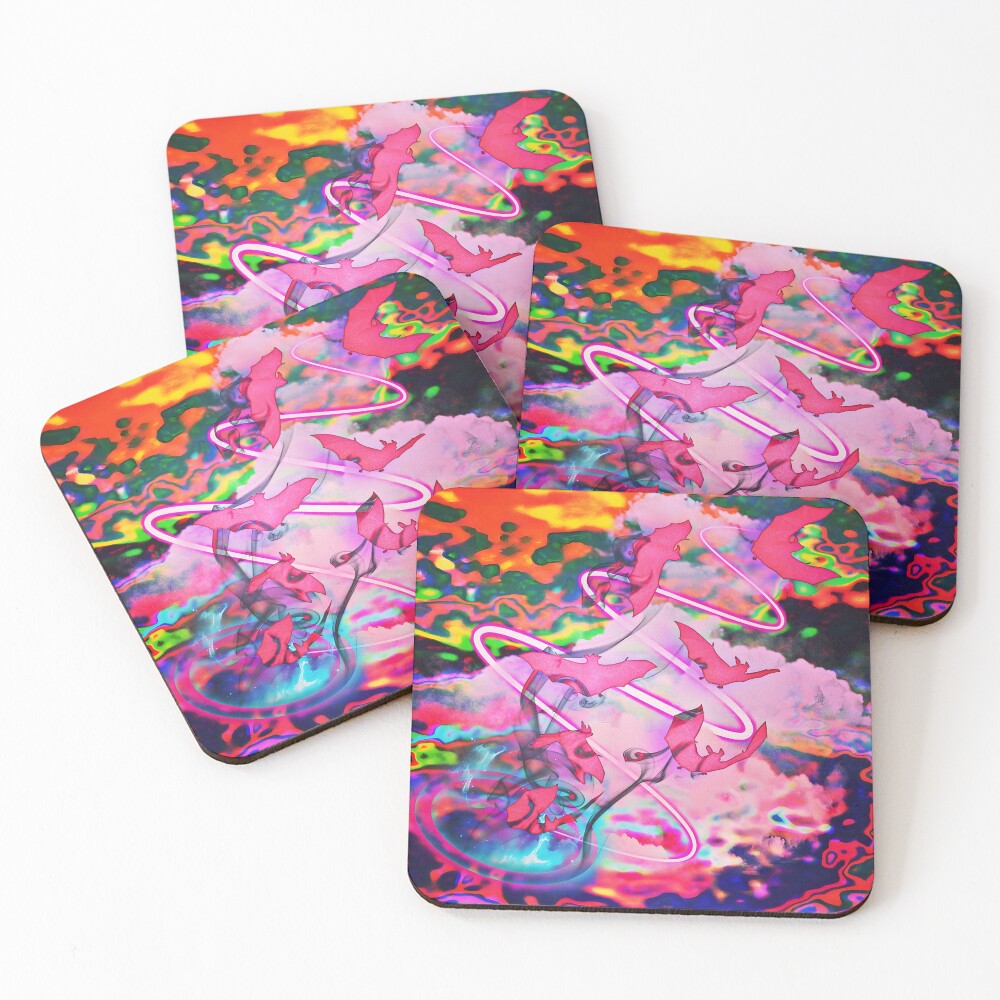 Item preview, Coasters (Set of 4) designed and sold by glitchgrimoire.