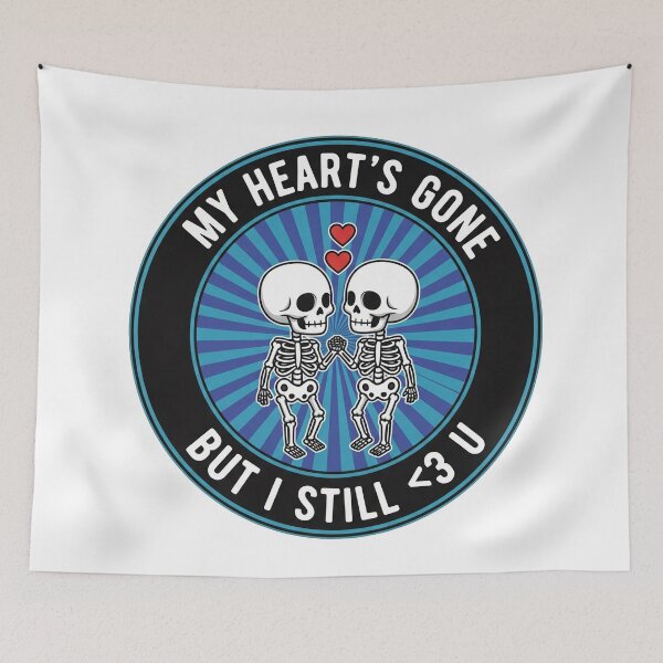 Item preview, My Hearts Gone But I Still Love You Skeletons Couple designed and sold by Owcomm.
