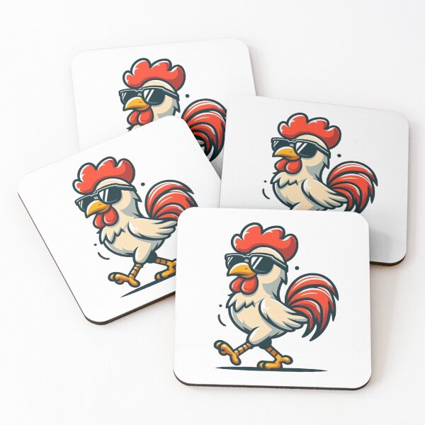 Item preview, Cocky Cartoon Rooster with Shades – Farmyard Swagger designed and sold by Confuzz1ed.