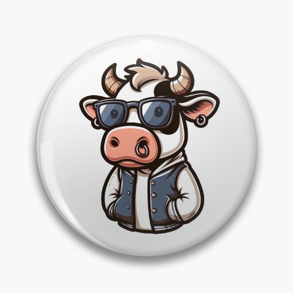 Item preview, Trendy Cartoon Cow with Shades – Farm Fashion Attitude designed and sold by Confuzz1ed.
